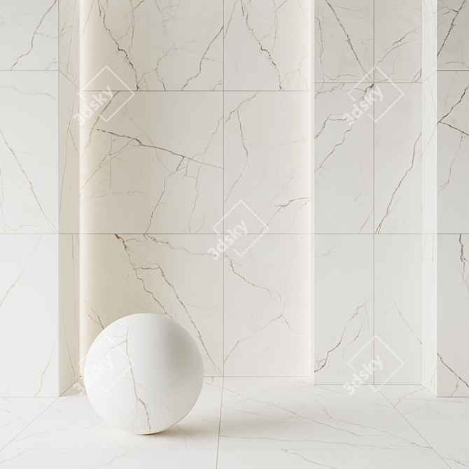 Marble Porcelain Tiles Set 3D model image 2