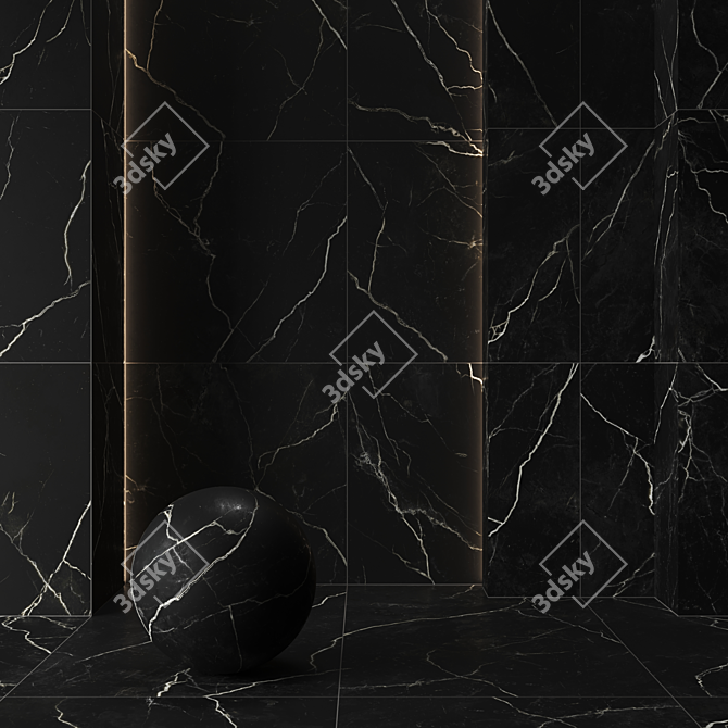 Marble Porcelain Tiles Set 3D model image 4