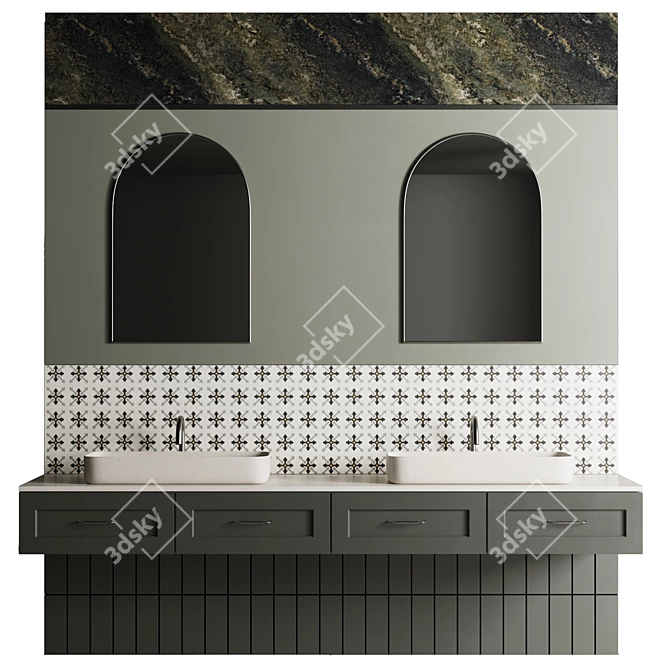 Omnires Y Bathroom Furniture Set 3D model image 1