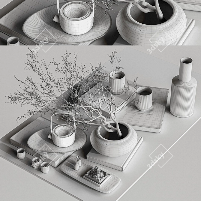 Japanese Minimalist Bohemian 3D Set 3D model image 7