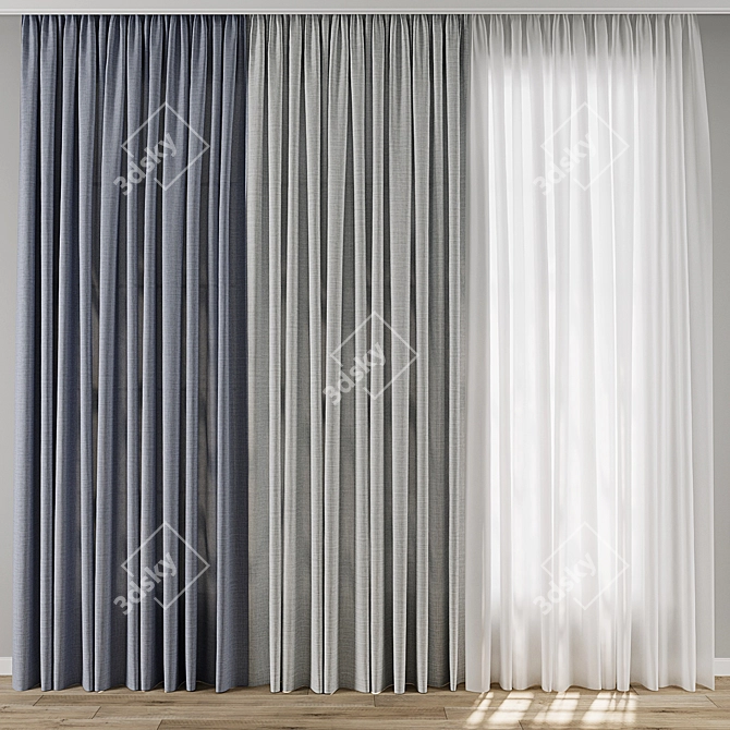 Curtain 888 3D Model Collection 3D model image 1