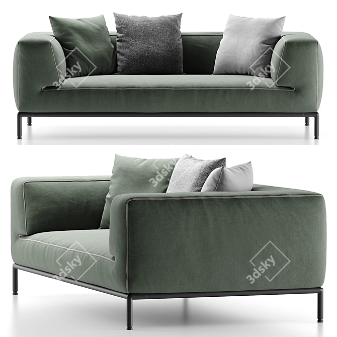 Flexform PERRY UP Modern Sofa 3D model image 2