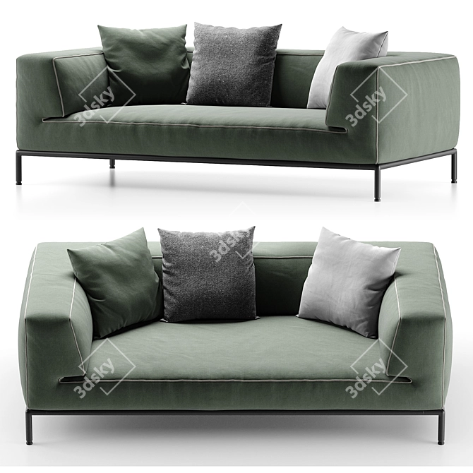 Flexform PERRY UP Modern Sofa 3D model image 3