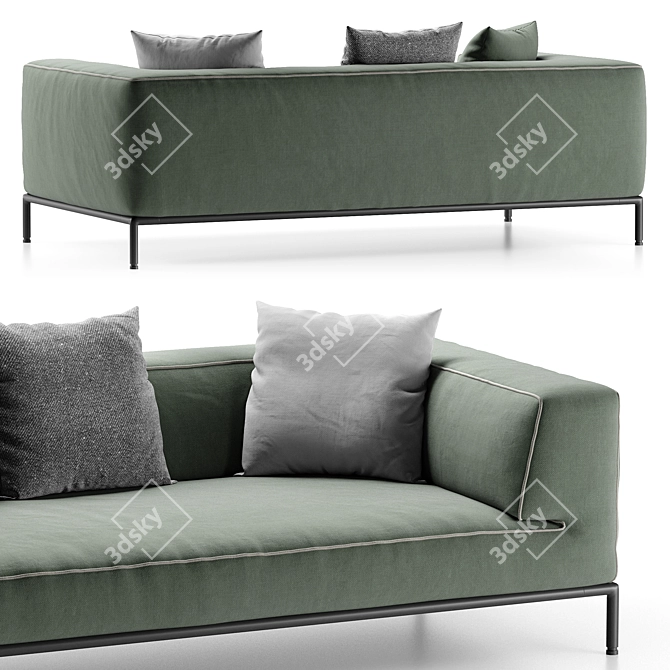 Flexform PERRY UP Modern Sofa 3D model image 4