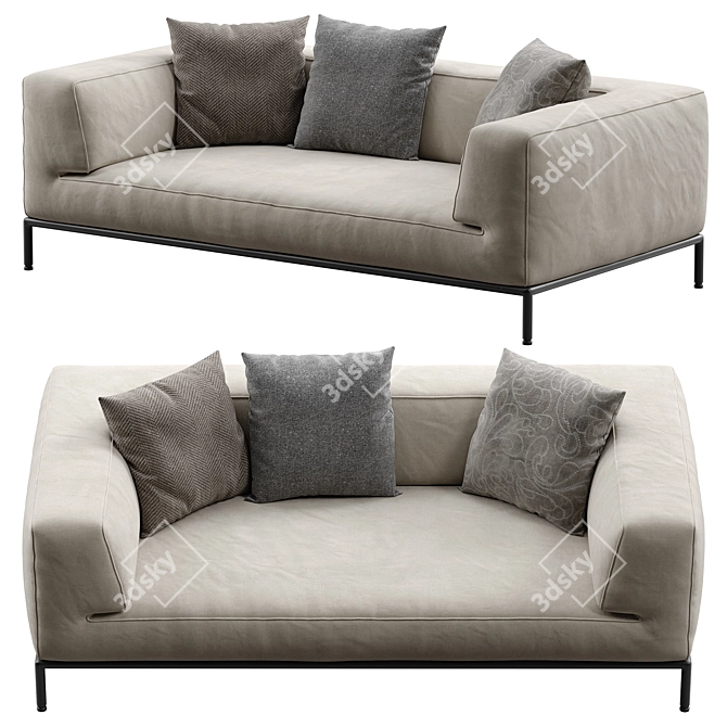 Flexform PERRY UP Modern Sofa 3D model image 9