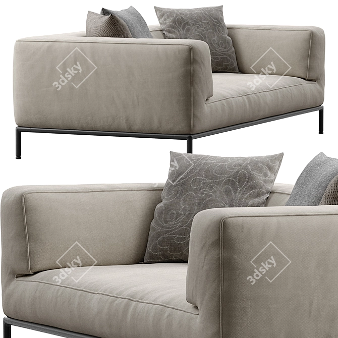 Flexform PERRY UP Modern Sofa 3D model image 11