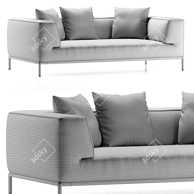 Flexform PERRY UP Modern Sofa 3D model image 12