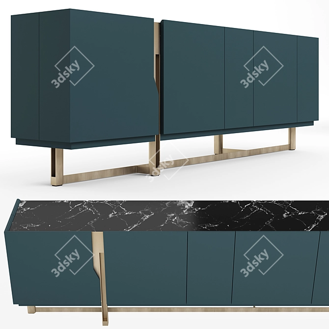 Modern Italian Mirage Sideboard by Cantori 3D model image 3