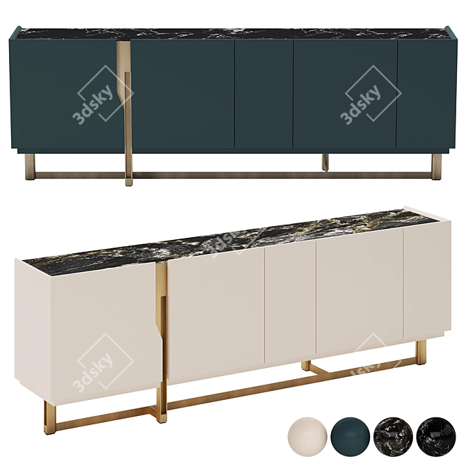 Modern Italian Mirage Sideboard by Cantori 3D model image 9