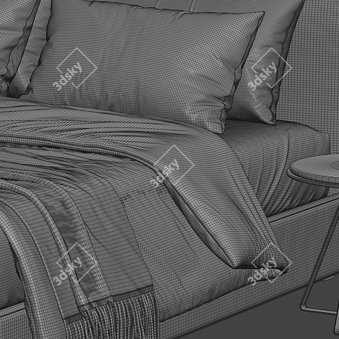  Contemporary Curved Upholstered Bed 3D model image 3