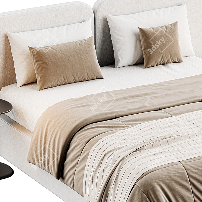 Modern Tadao Bed with Storage 3D model image 4