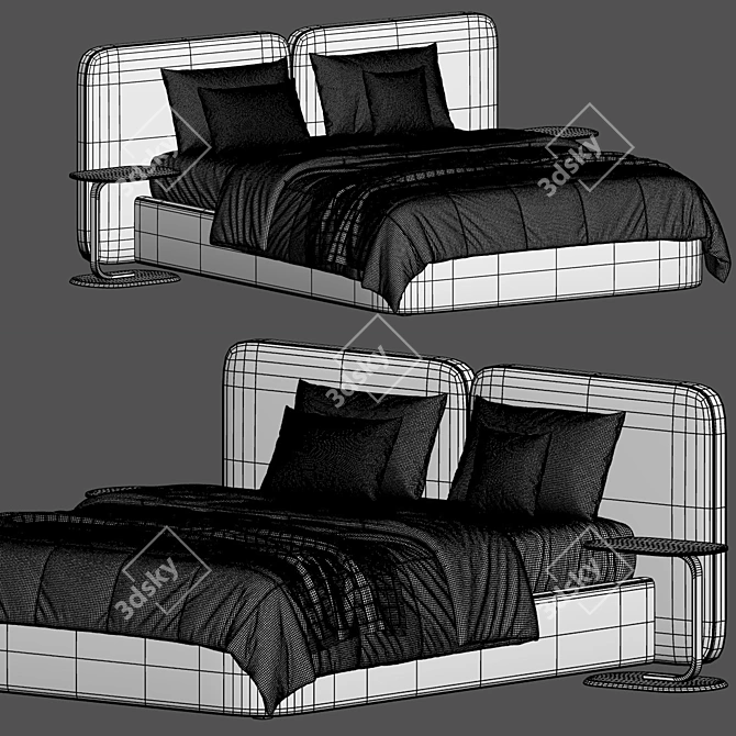 Modern Tadao Bed with Storage 3D model image 6