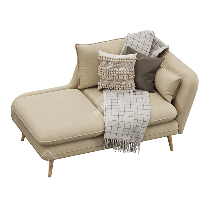 Stylish Beryl Loveseat in Beige 3D model image 3