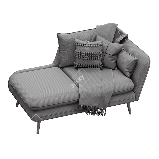 Stylish Beryl Loveseat in Beige 3D model image 6