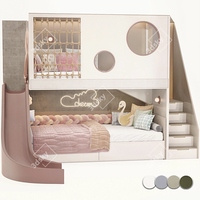 Children Dual Level Bed 2016 3D model image 4