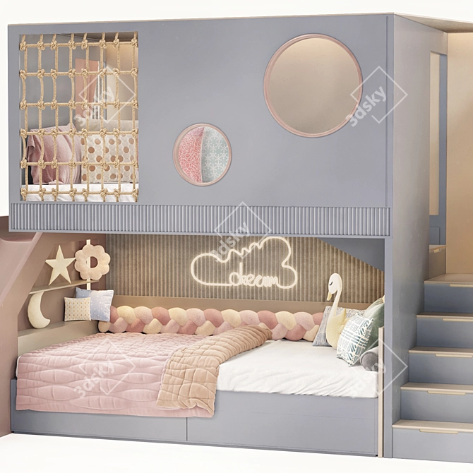 Children Dual Level Bed 2016 3D model image 8