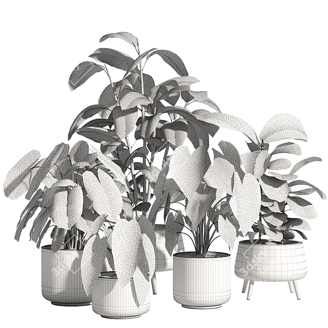 73-Piece Indoor Plant Ceramic Pot 3D model image 5