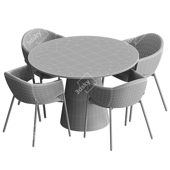 Modern Scandinavian Dining Set 3D model image 10