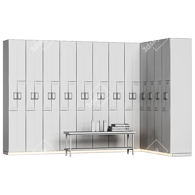 Gym Locker Room 3D Model 3D model image 4