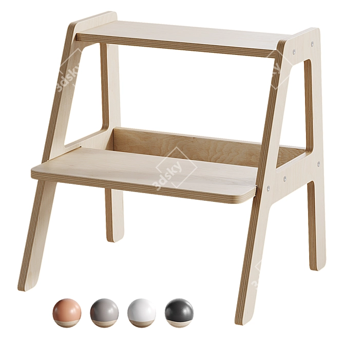 Montessori Home Step Stool- Ladder 3D model image 5