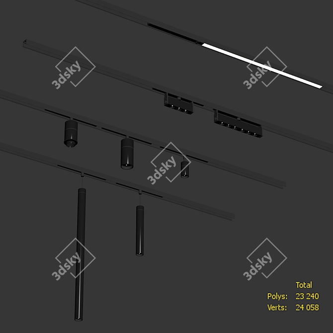 Sleek Track Lighting Solution 3D model image 9