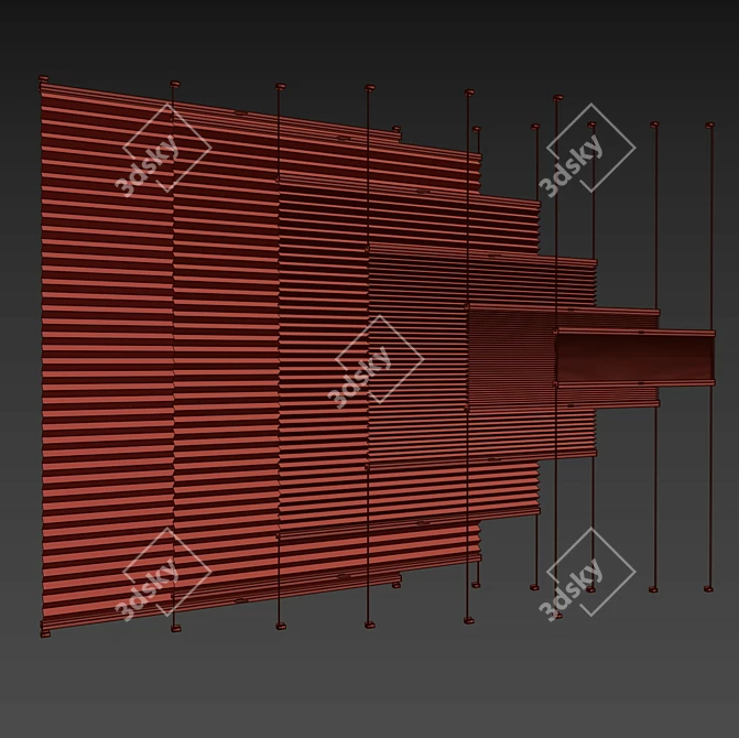 Animated Pleated Curtains: Customizable Coverage 3D model image 9