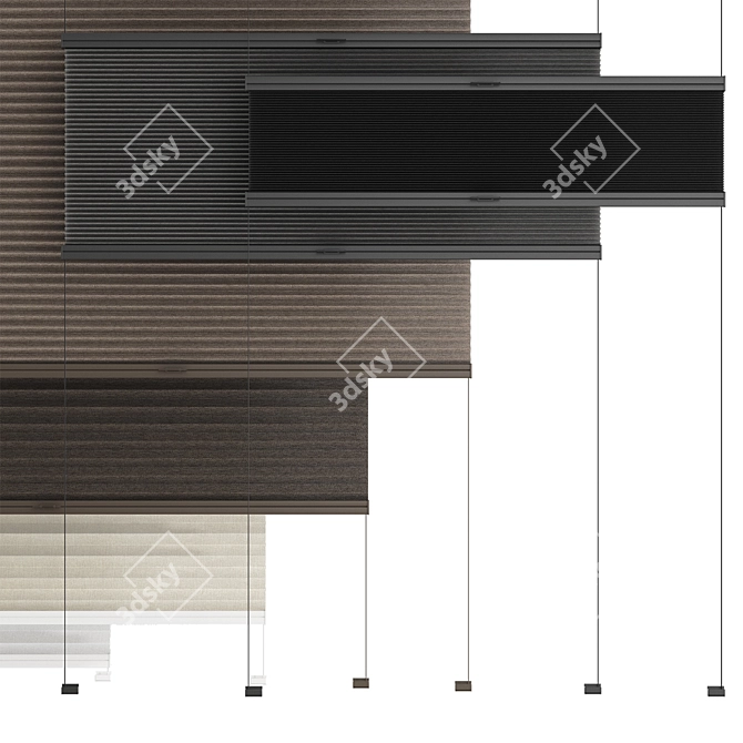 Animated Pleated Curtains: Customizable Coverage 3D model image 12