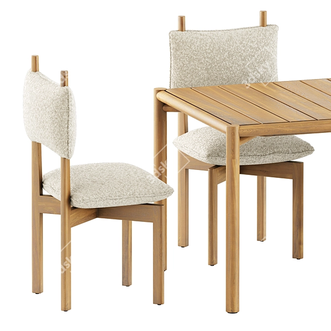 Modern Dining Set: Paf Paf Chair & Kilt Square Table 3D model image 2