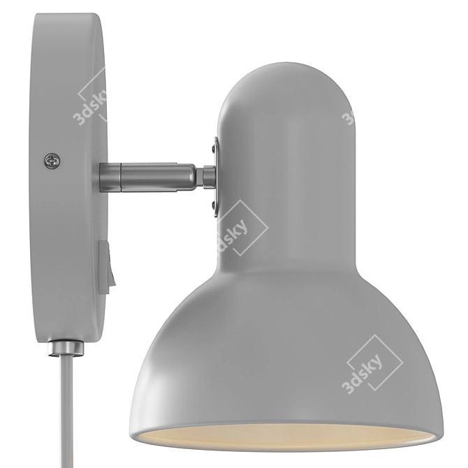 Modern Industrial Black Wall Sconce 3D model image 2