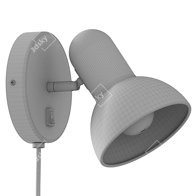 Modern Industrial Black Wall Sconce 3D model image 3