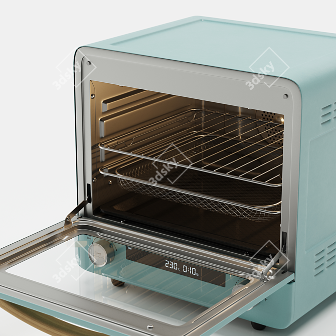 Modeling Air Oven Blue Green 3D model image 2