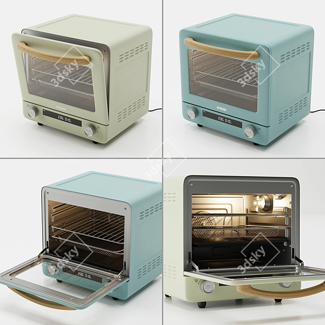 Modeling Air Oven Blue Green 3D model image 3