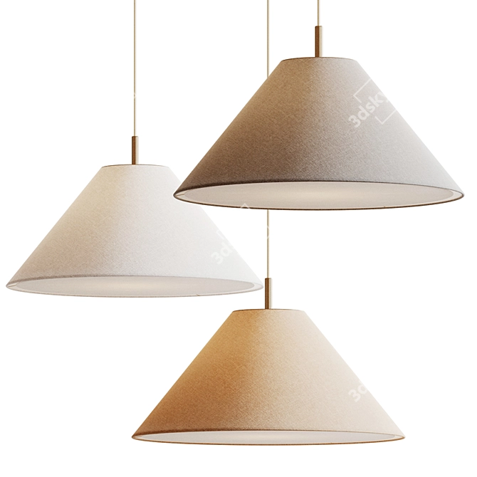 Holden Linen Pendant Light Fixture 3D model image 1