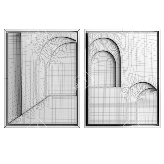 Elegant Archway Relief Designs 3D model image 6