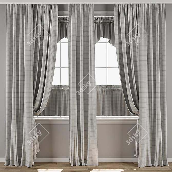  Vintage Curtain 3D Model 3D model image 3