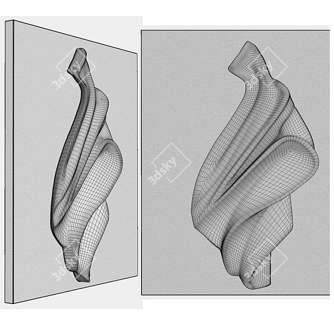 Embossed Wall Panel Art 3D model image 4