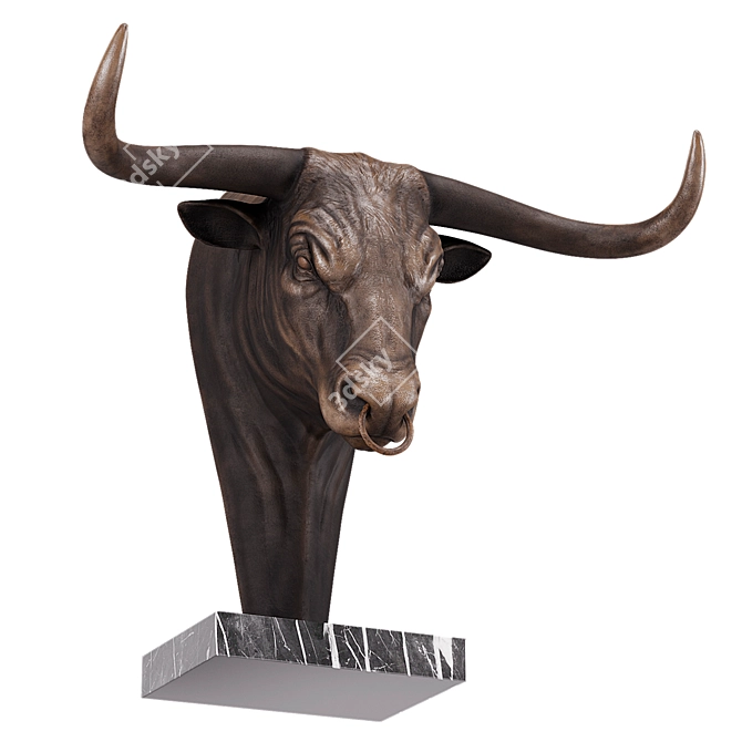 Corona Bull Bust Sculpture 2016 3D model image 6