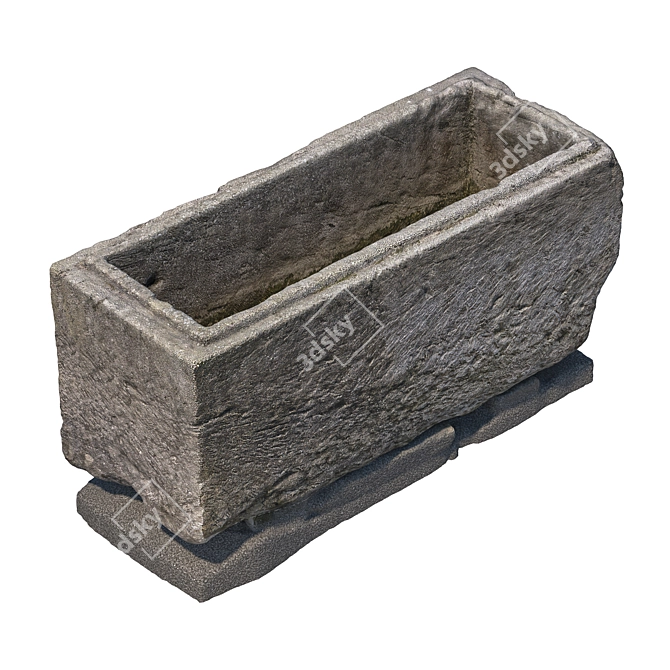 Weathered Stone Sarcophagus Replica 3D model image 1