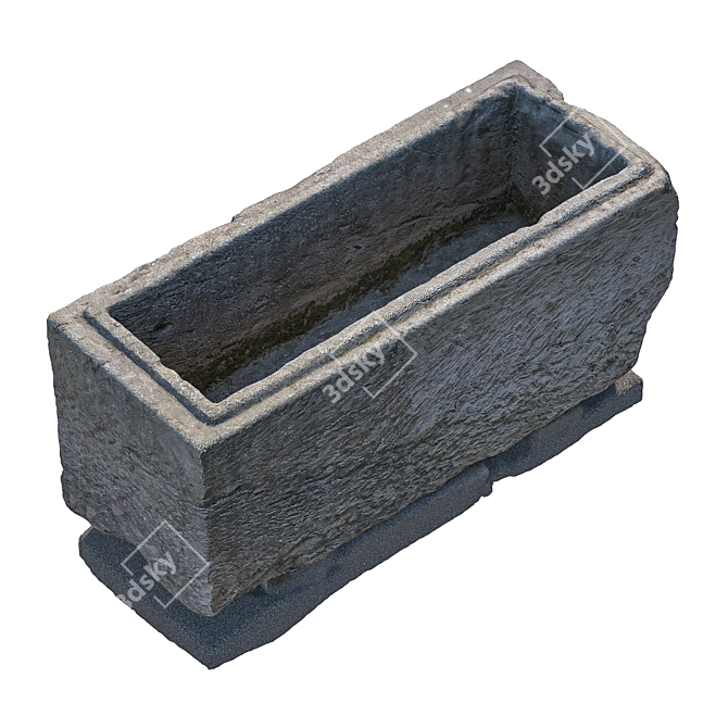 Weathered Stone Sarcophagus Replica 3D model image 3