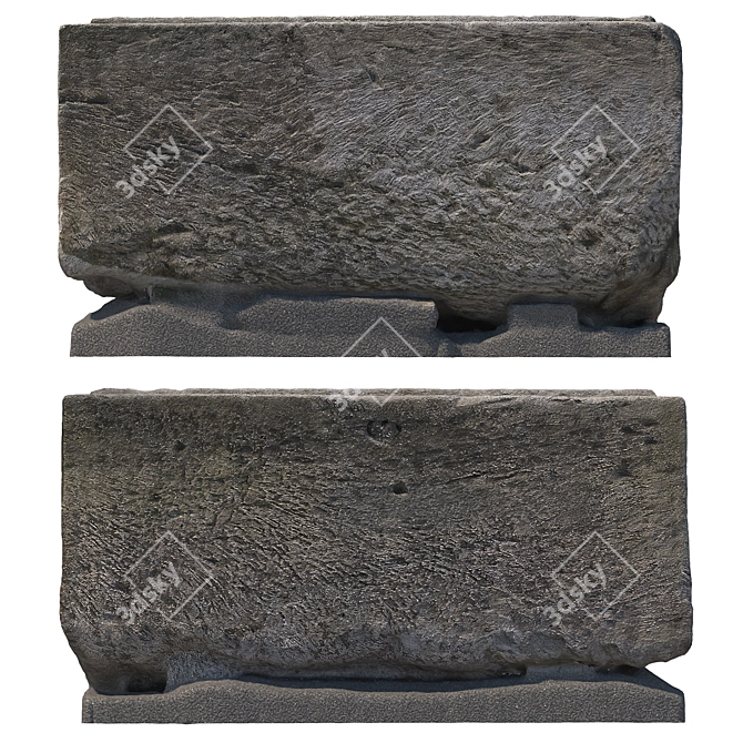 Weathered Stone Sarcophagus Replica 3D model image 6