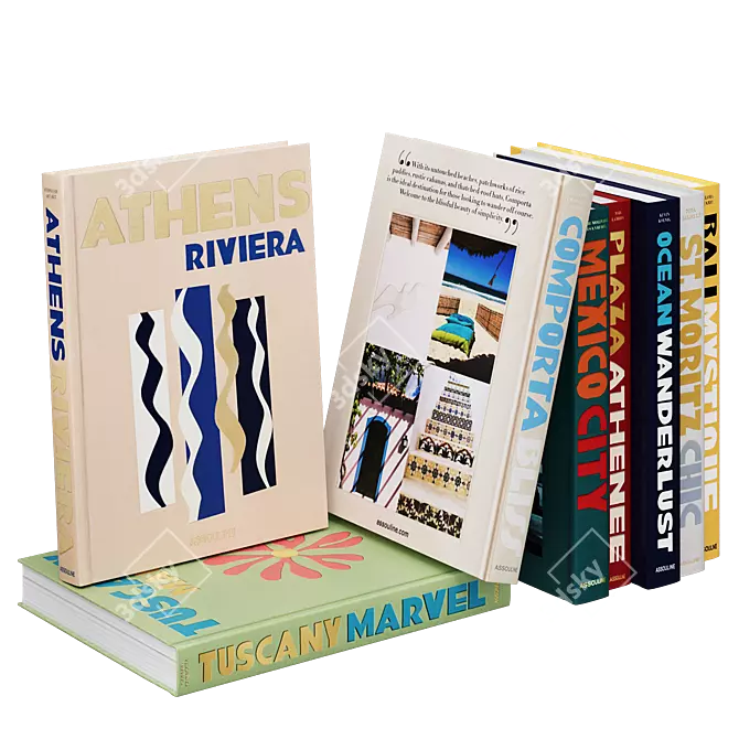  Assouline Travel Books Set 3D model image 1