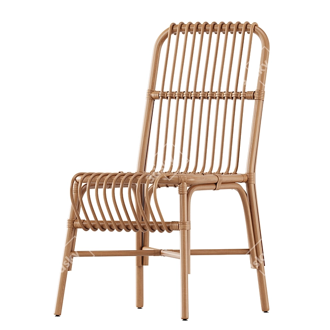 Valerie Vintage Rattan Chair 2017 3D model image 3