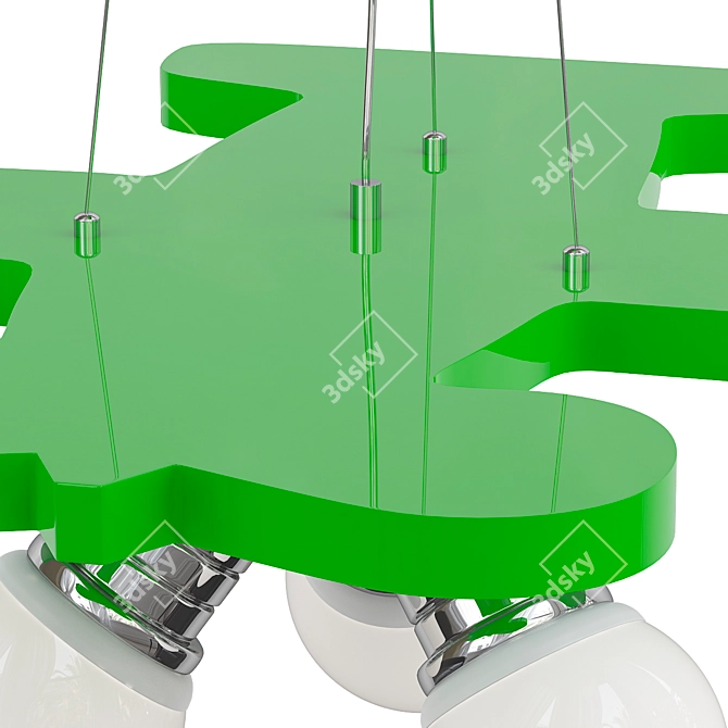 Kids Acrylic Chandelier: Battle-Plane 3D model image 2