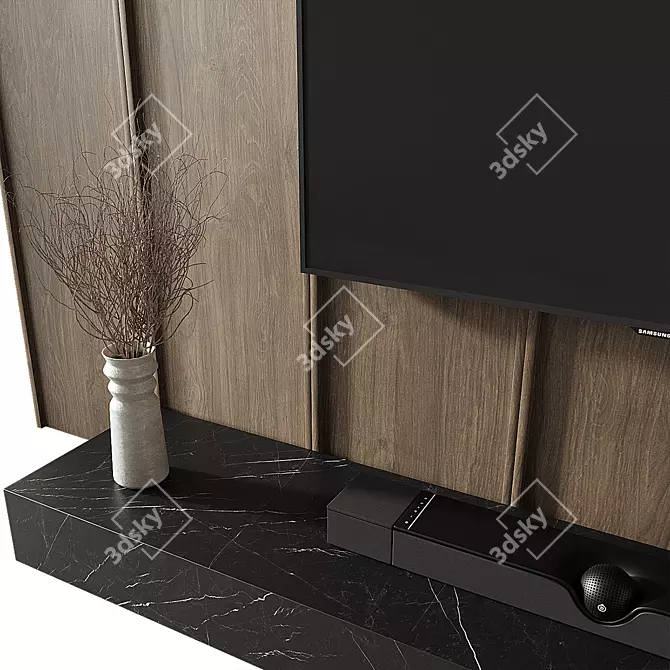 Modern TV Wall Set 008 3D model image 3