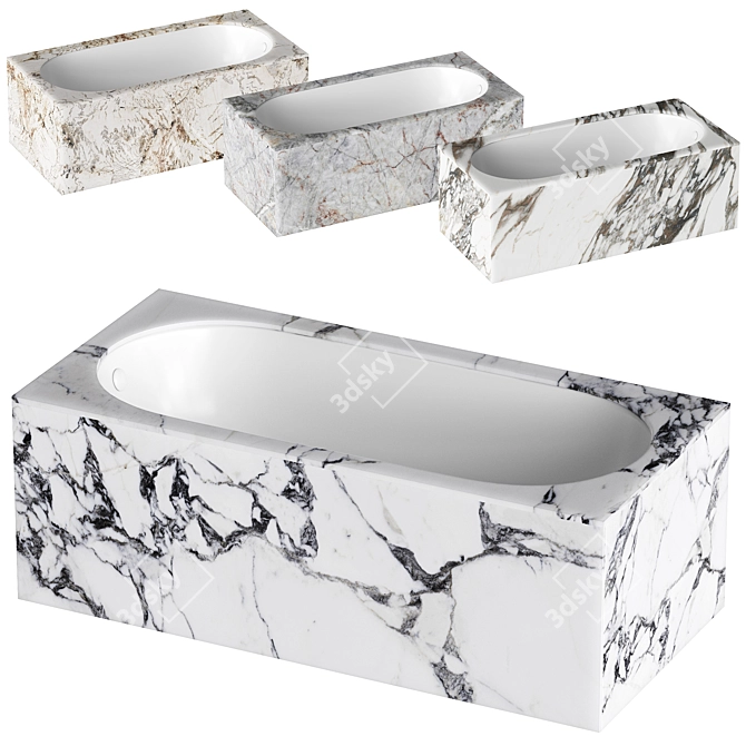 Stone-Clad Luxury Bathtub 3D model image 1