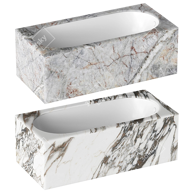 Stone-Clad Luxury Bathtub 3D model image 2