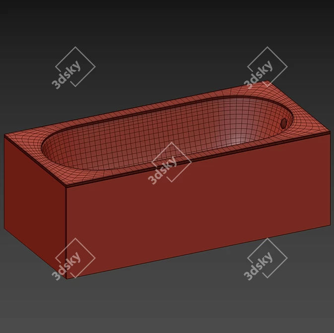 Stone-Clad Luxury Bathtub 3D model image 4