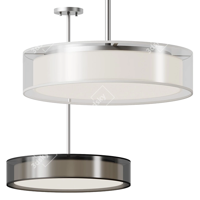 Modern LED Glass Pendant Light 3D model image 1