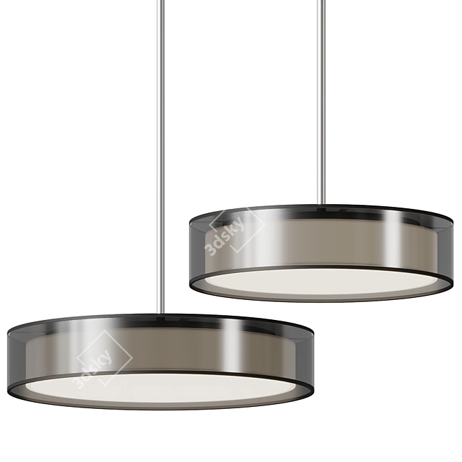 Modern LED Glass Pendant Light 3D model image 2
