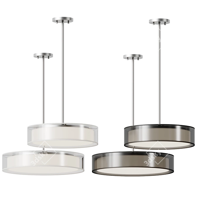 Modern LED Glass Pendant Light 3D model image 3